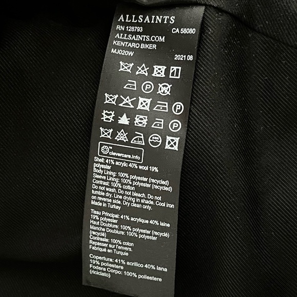 AllSaints Kentaro Sherpa Biker Jacket - Picture 12 of 14